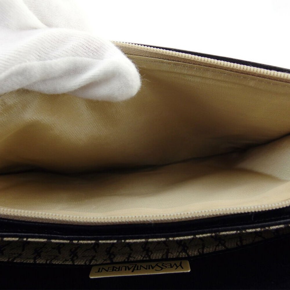 SAINT LAURENT clutch bag V-stitched leather Auth USED Q618 - Picture 5 of 8